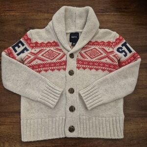GAP Boys Preppy Cream Knit Cardigan Size XS (4T-5T)